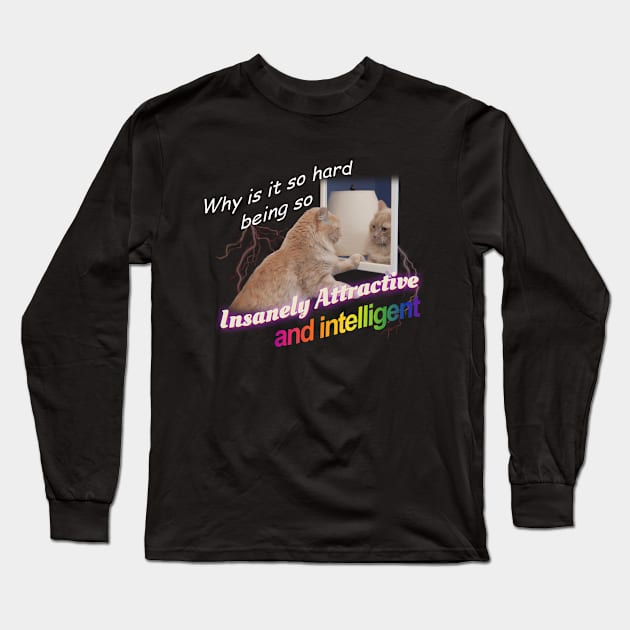 Why Is It So Hard Being So Insanely Attractive And Intelligent Meme Long Sleeve T-Shirt by swankyswamprat